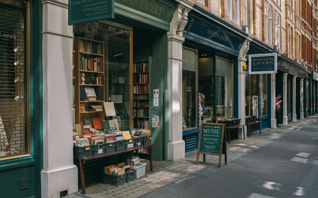 London village - Explore this quaint bookstore in London's historic Bloomsbury area.